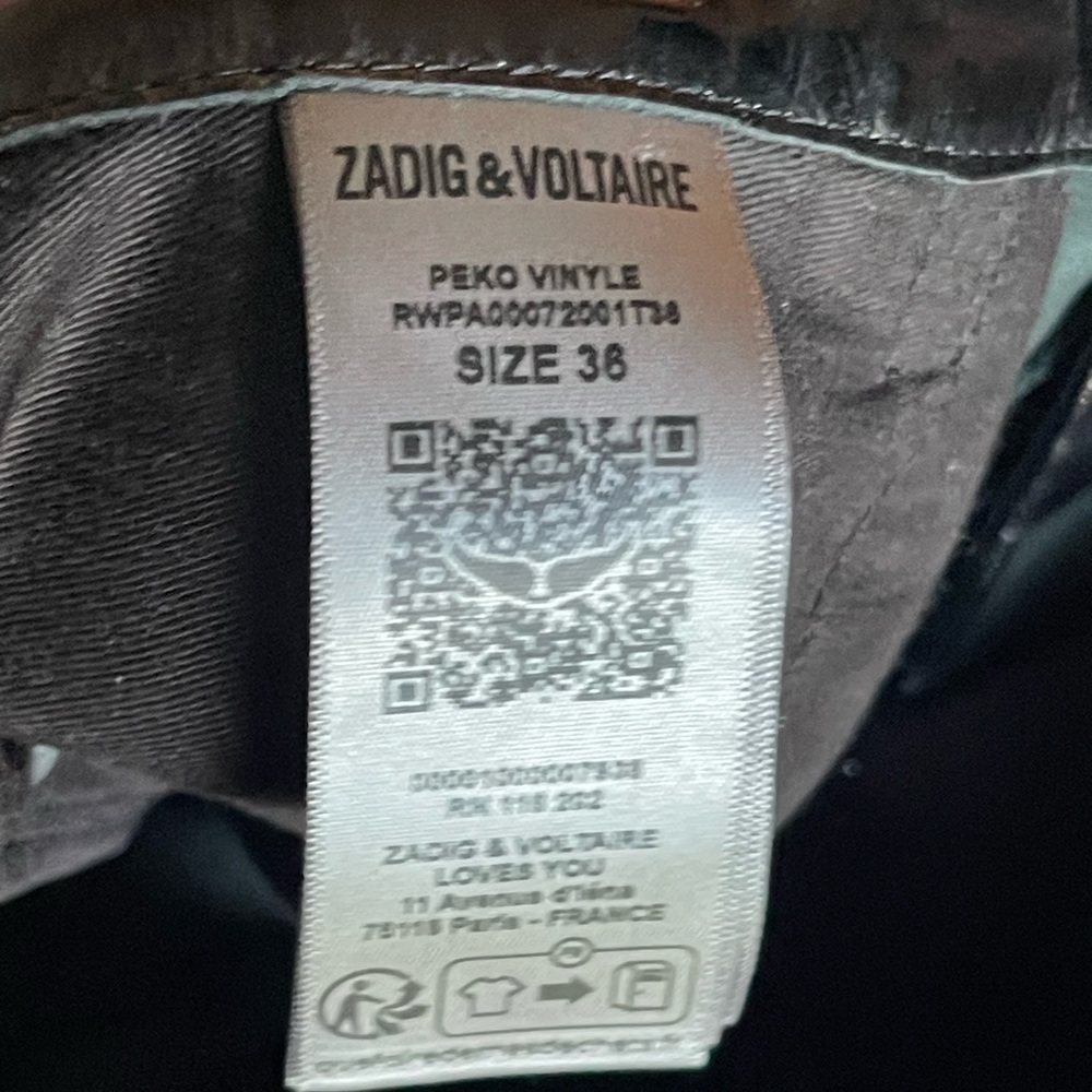 Zadig & Voltaire NWOT Peko Black Vinyl Leather Pant Women's CALL OUTS - Picture 12 of 16